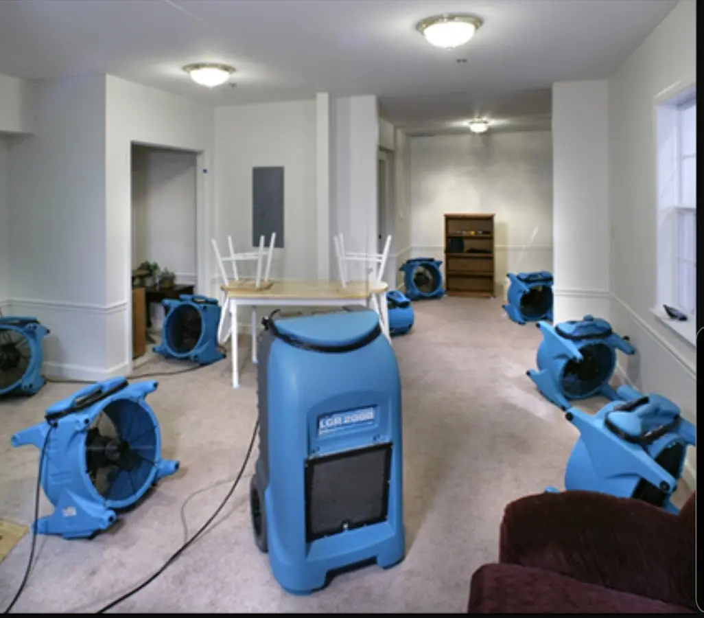 Air movers and dehumidifier setup for Water Extraction & Removal in Bee Ridge